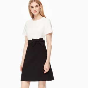 Kate Spade pink & black color block bow dress NWT